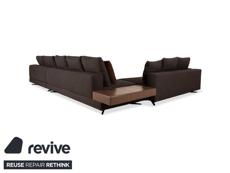 Minotti White Stoff Ecksofa Grau Sofa Couch – Bild 10