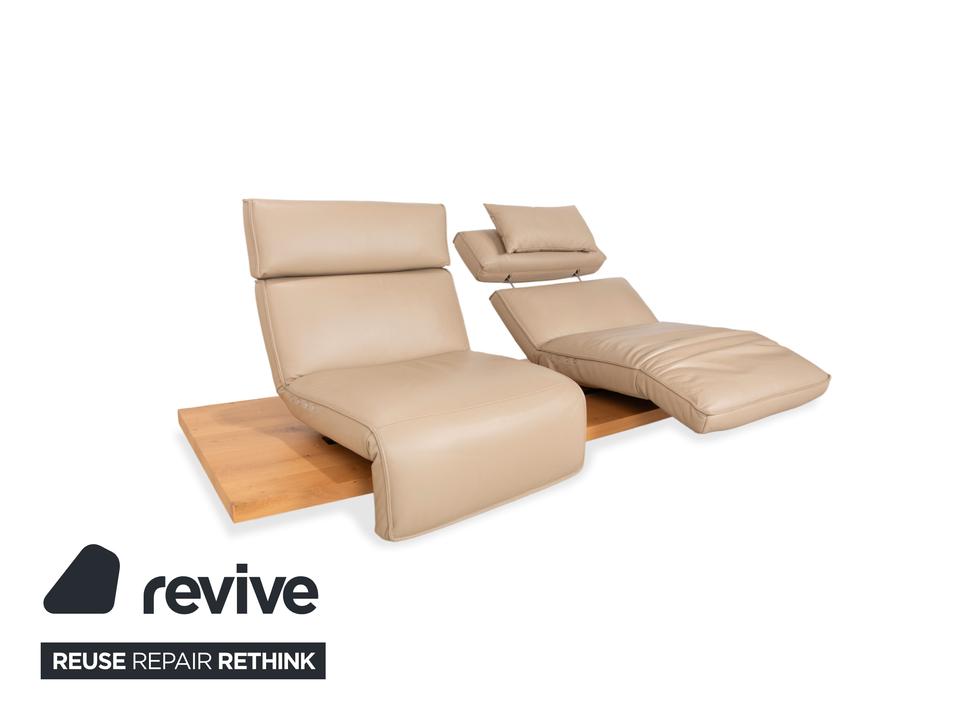 Koinor Free Motion Etino 2 Leder Holz Zweisitzer Beige – Bild 5