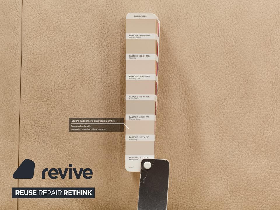 Jori Linea Leder Zweisitzer Creme Beige manuelle Funktion Sofa – Bild 7