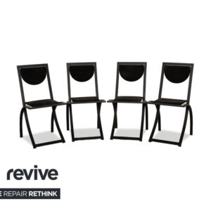 4er Garnitur KFF Sinus Stoff Stuhl Schwarz