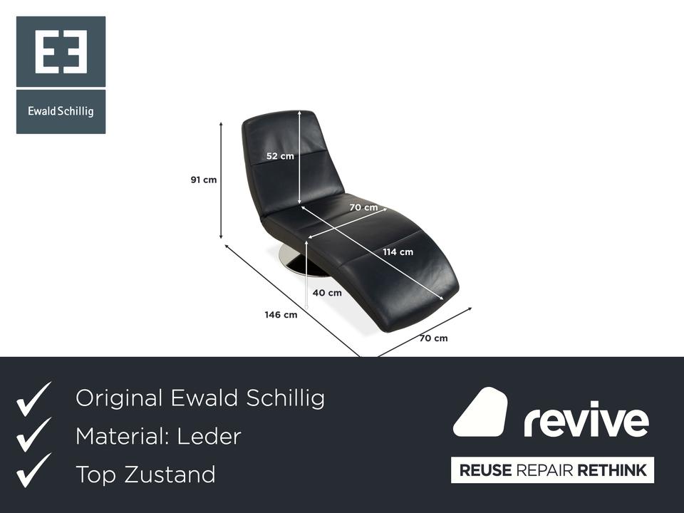 Ewald Schillig Silence Leder Liege Blau Grau – Bild 2