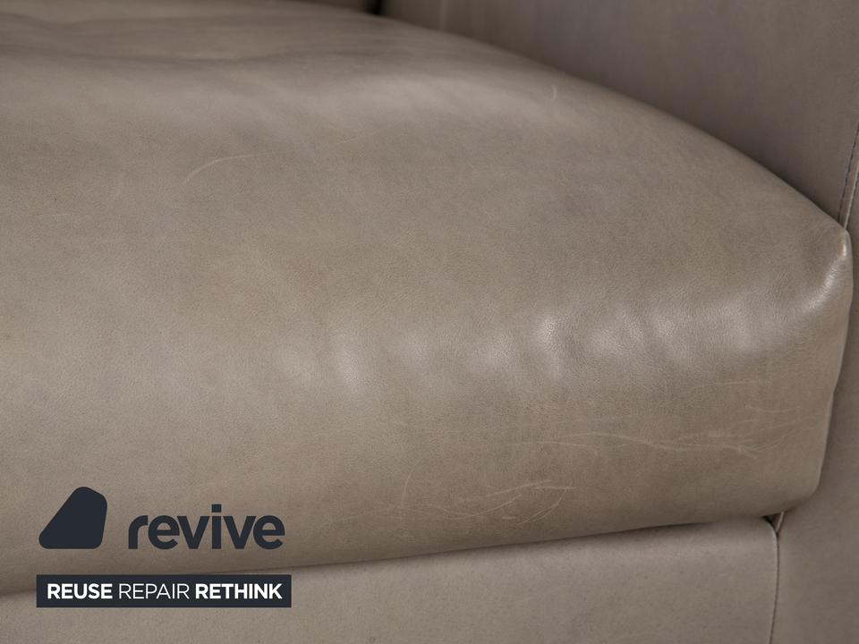 Montis Axel Leder Sessel Grau Greige – Bild 3