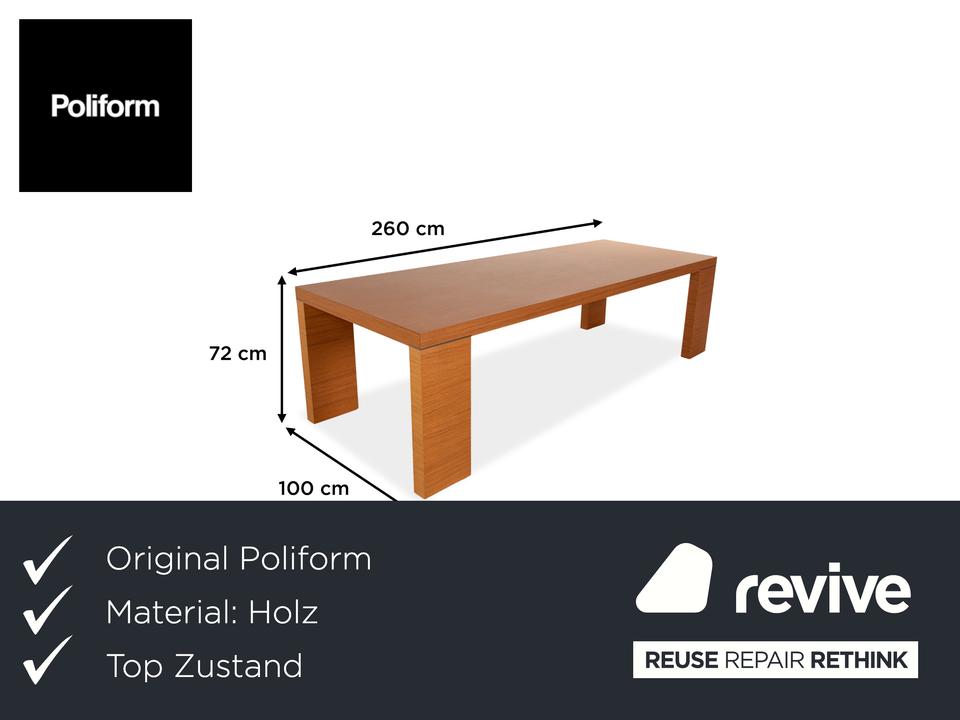 Poliform Holz Esstisch Braun 260 x 100 cm – Bild 2