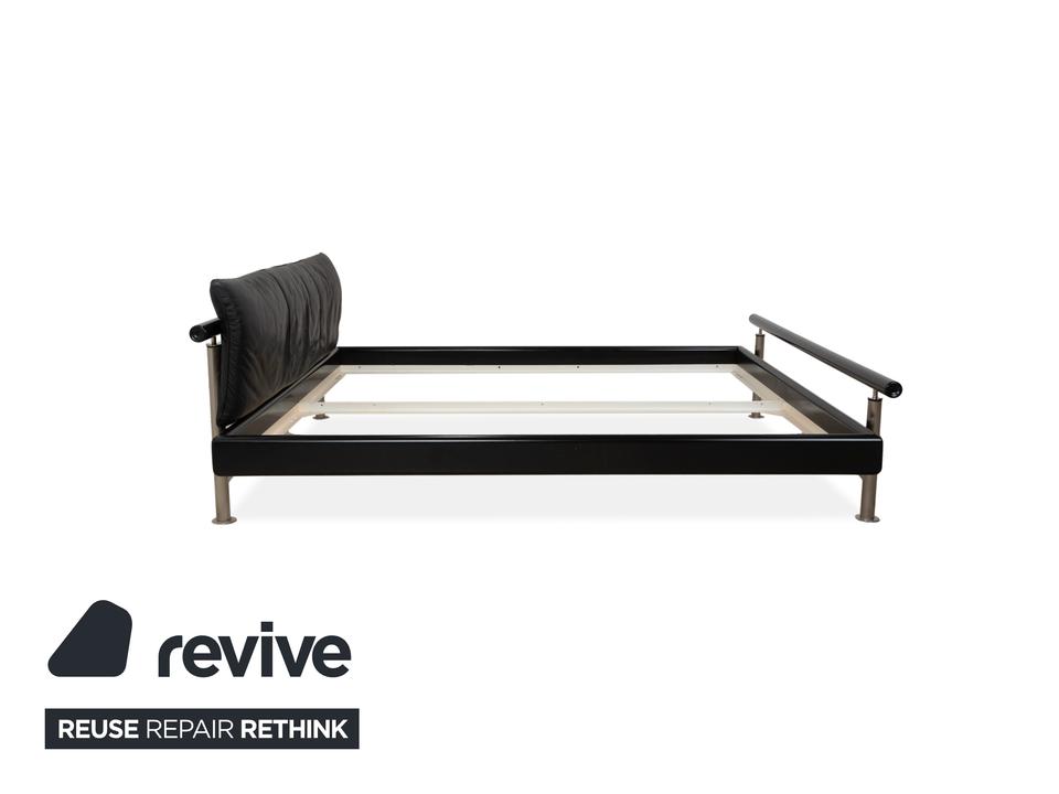 Möller Design Leder Holz Bett Schwarz Silber 200x200 – Bild 12