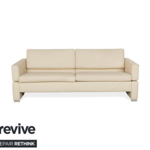 Brühl Tomo Leder Zweisitzer Creme manuelle Funktion Sofa Couch