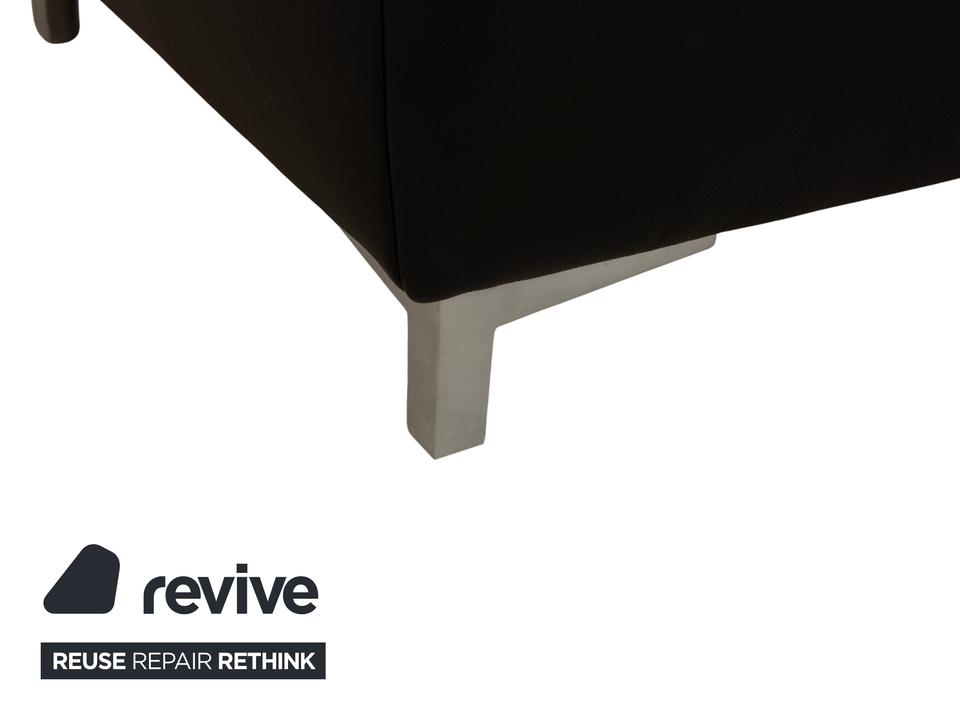 Ewald Schillig Mega Leder Hocker Schwarz – Bild 4