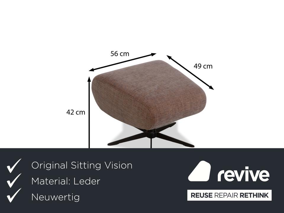 Sitting Vision MV 248 Stoff Sessel Beige Braun inkl. Hocker – Bild 3