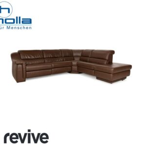 Himolla 1301 Leder Ecksofa Braun elektrische & manuelle Funktion