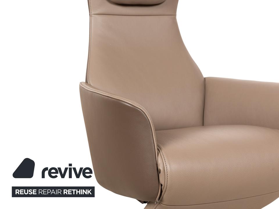 FSM Cleo (FM 0330) Leder Sessel Taupe Grau Braun Relaxsessel – Bild 3