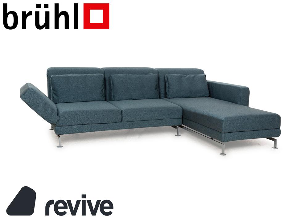 Brühl Moule Stoff Ecksofa Blau Petrol Recamiere Rechts manuelle ✨
