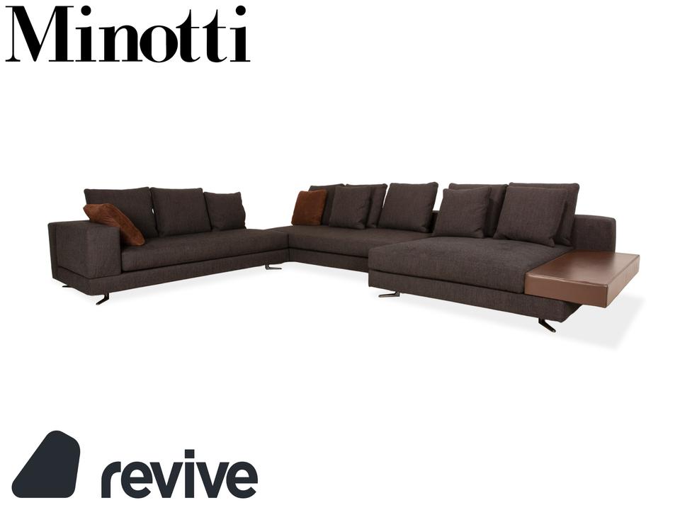 Minotti White Stoff Ecksofa Grau Sofa Couch