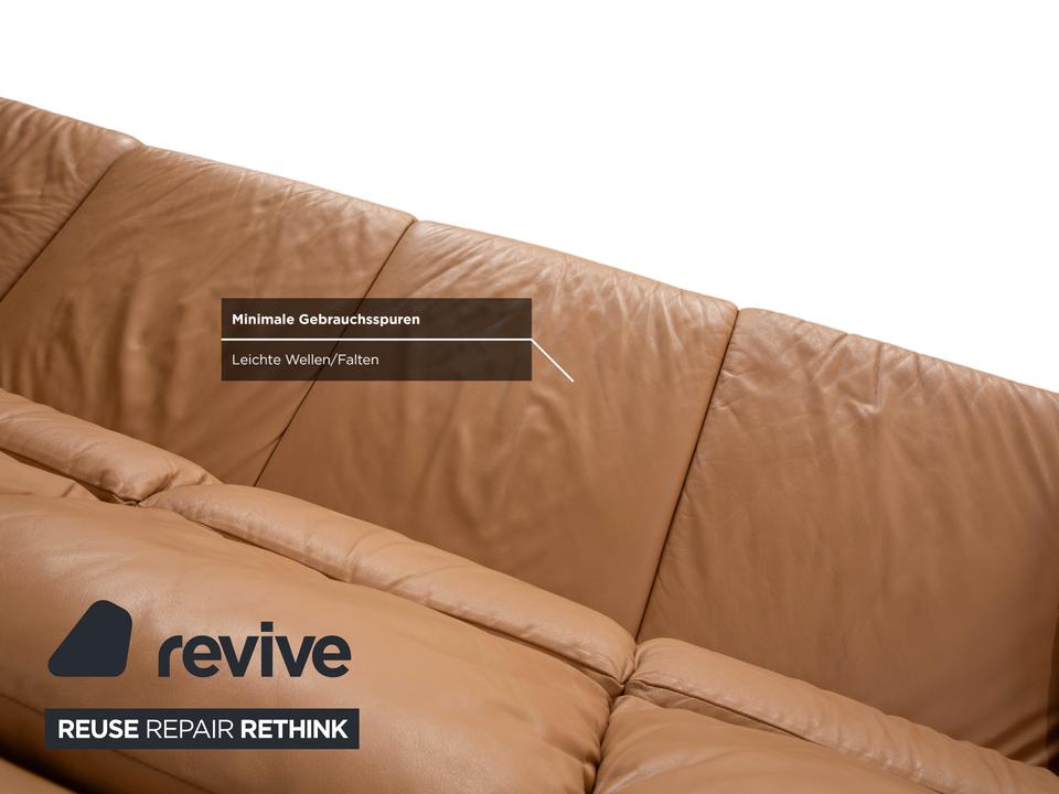 Himolla Leder Viersitzer Braun Beige Sofa Couch – Bild 7