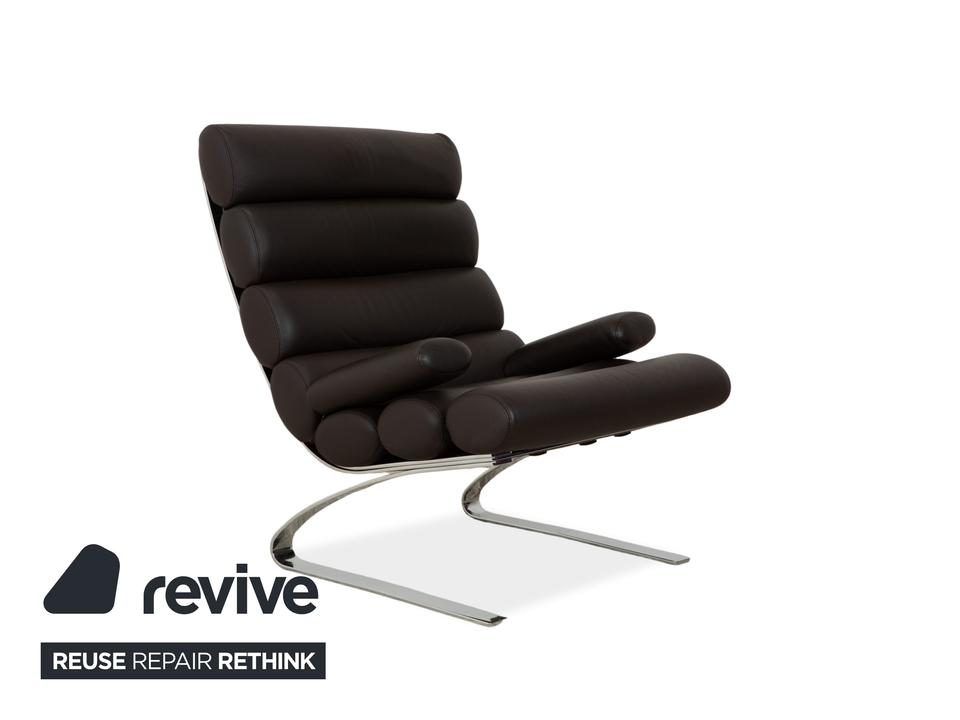 Cor Sinus Leder Sessel Schwarz inkl. Hocker – Bild 7