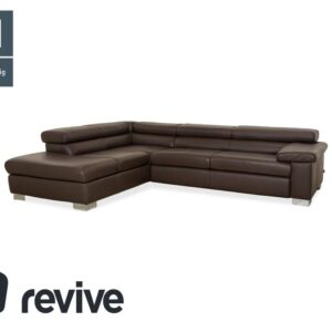 Ewald Schillig Courage Leder Ecksofa Braun manuelle Funktion
