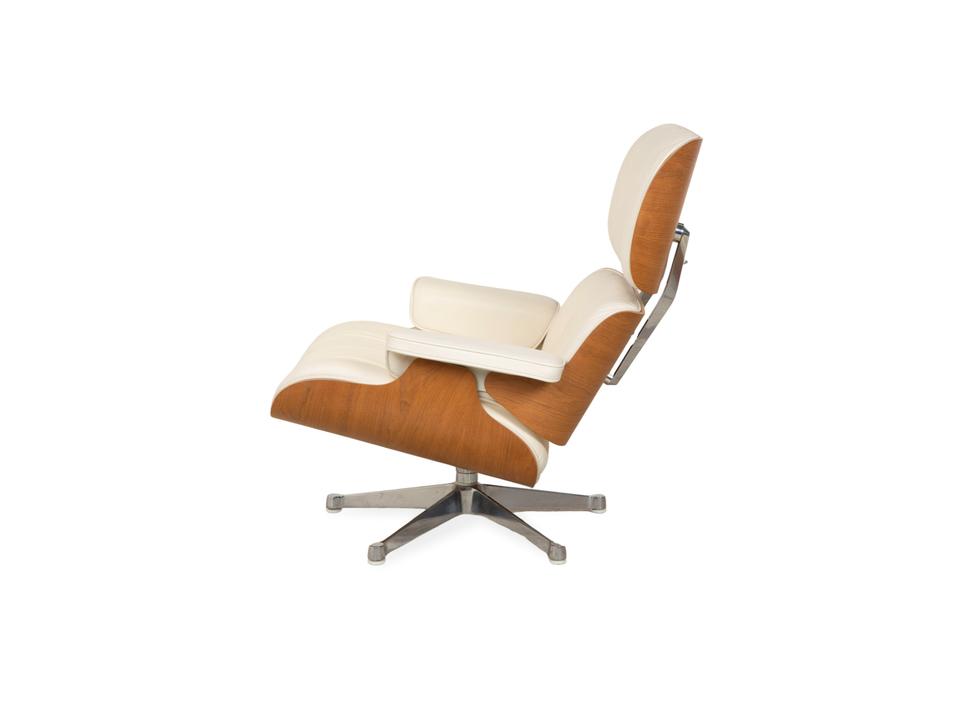 Vitra Eames Lounge Chair Leder Holz Sessel Creme Weiß Braun – Bild 15