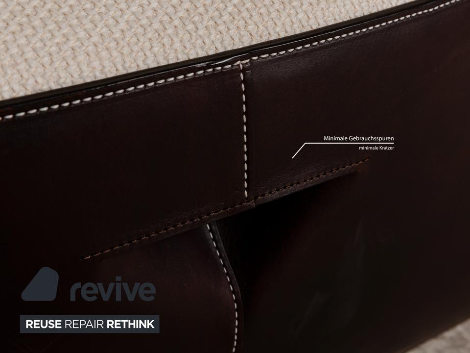 Walter Knoll Grand Suite Stoff Sofa Garnitur Creme Leder – Bild 7