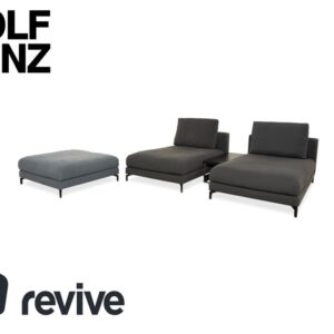 Rolf Benz Nuvola Stoff 2x Liege Couchtisch Hocker Grau Anthrazit