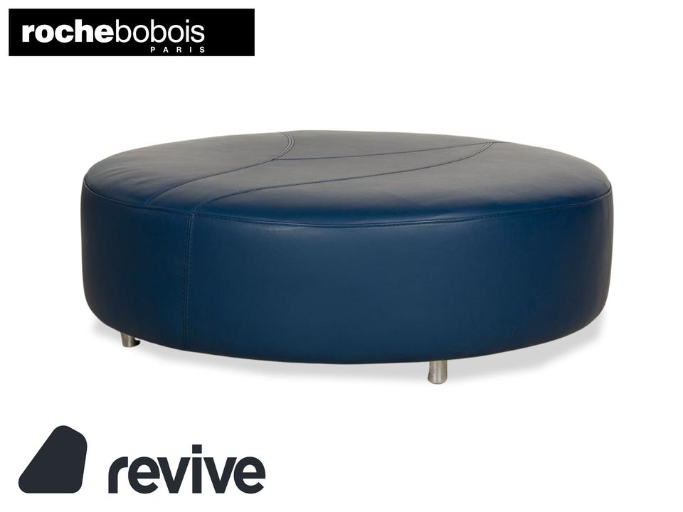 Roche Bobois TANGRAM Leder Hocker Blau