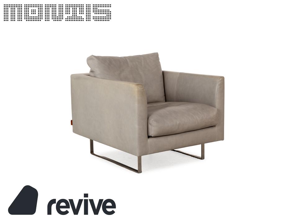 Montis Axel Leder Sessel Grau Greige