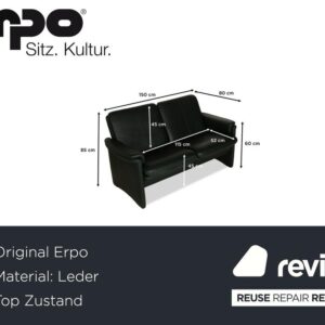 Erpo City Leder Zweisitzer Grün Sofa Couch manuelle Funktion