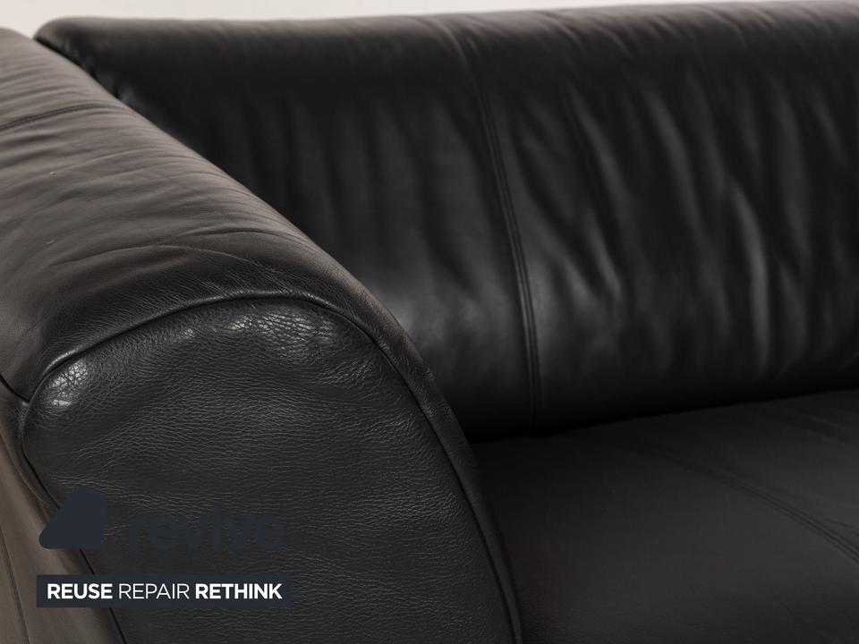 Rolf Benz 322 Leder Zweisitzer Grau Anthrazit Sofa Couch – Bild 3