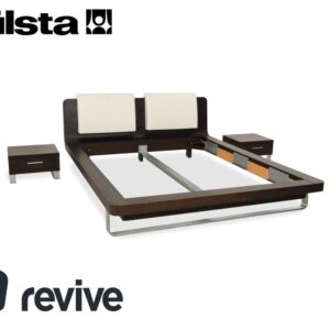 Hülsta Tamis Holz Leder Bett Dunkelbraun 160x200 Nachttische