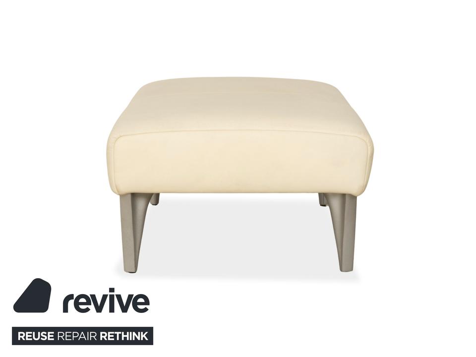 Rolf Benz 1600 Leder Hocker Creme Weiß – Bild 8