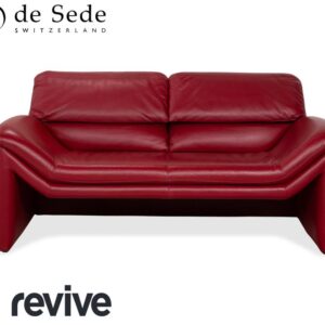 de Sede Leder Zweisitzer Rot Sofa Couch manuelle Funktion