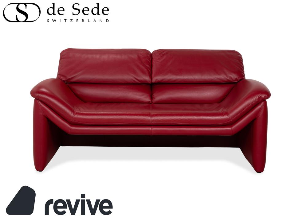 de Sede Leder Zweisitzer Rot Sofa Couch manuelle Funktion
