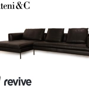Molteni Paul Leder Ecksofa Recamiere Links Schwarz Sofa Couch