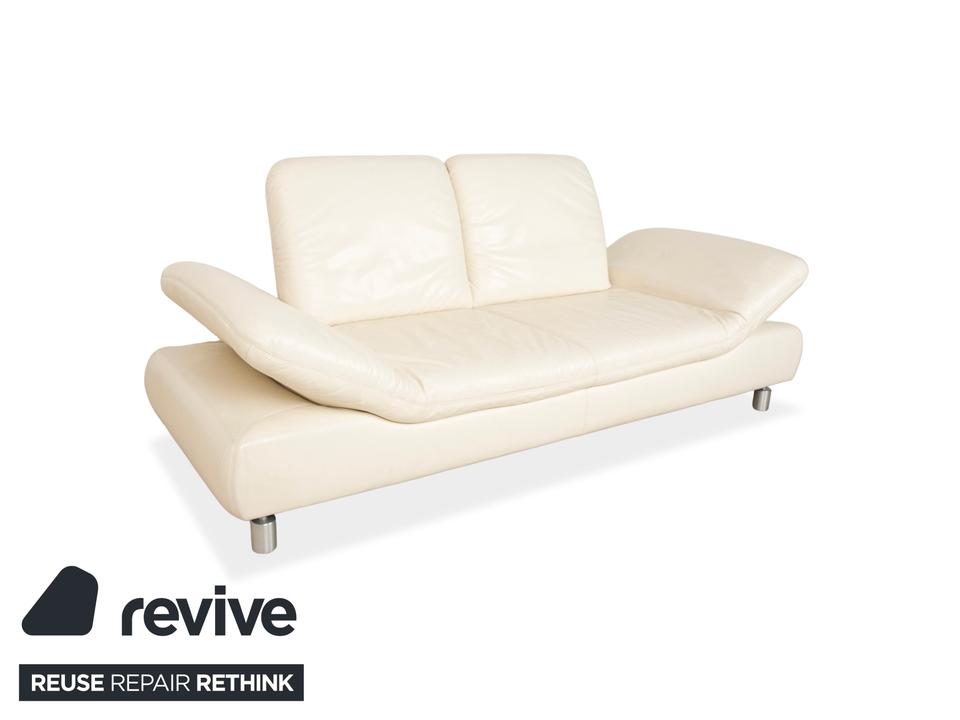 Koinor Rivoli Leder Zweisitzer Creme manuelle Funktion Sofa ✨ – Bild 4