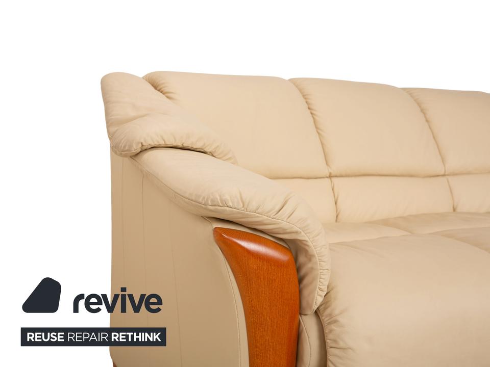 Stressless Oslo Leder Viersitzer Creme Sofa Couch – Bild 4