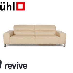 Brühl Alba Leder Dreisitzer Beige Creme manuelle Funktion Sofa