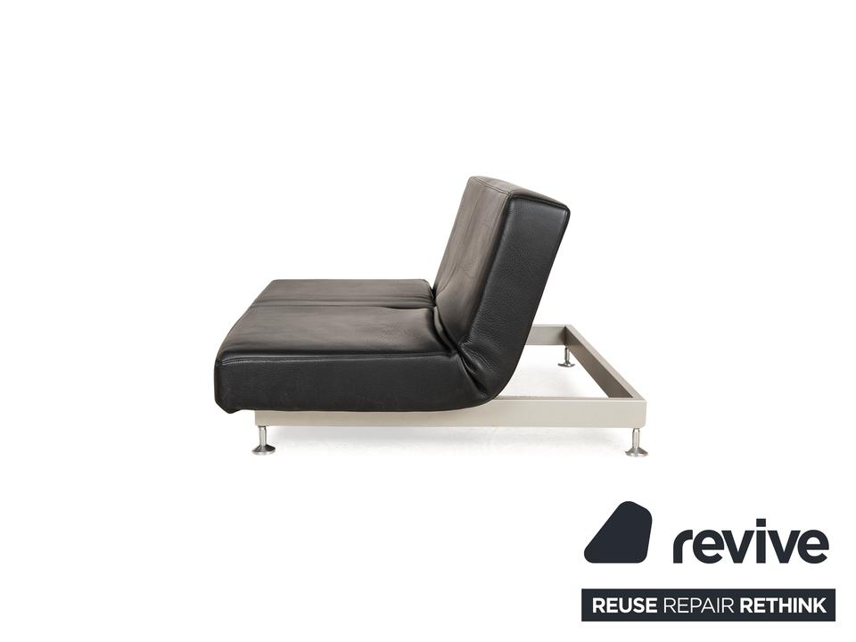 Edra Damier Leder Zweisitzer Schwarz manuelle Funktion Sofa Couch – Bild 18