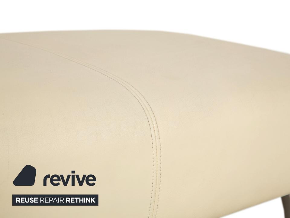 Rolf Benz 1600 Leder Hocker Creme Weiß – Bild 5