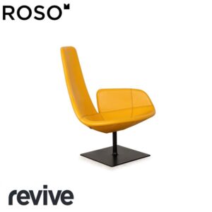 Moroso Fjord Leder Sessel Gelb Drehfunktion