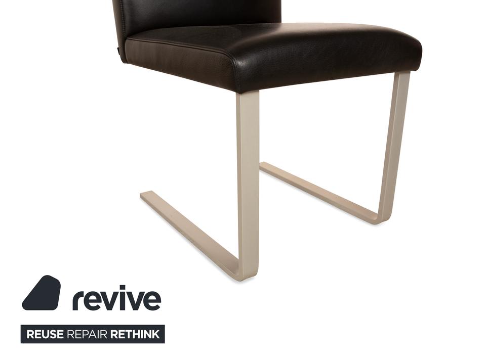 6er Garnitur Cor Quant Leder Stuhl Schwarz – Bild 3