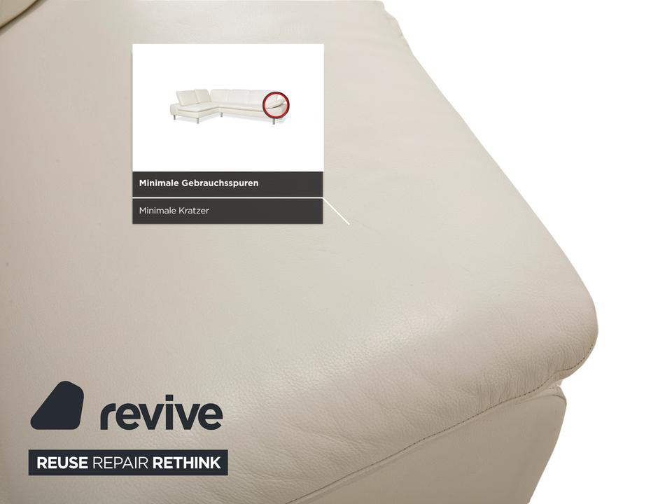 Willi Schillig Loop Leder Ecksofa Creme Sofa Couch manuelle – Bild 13