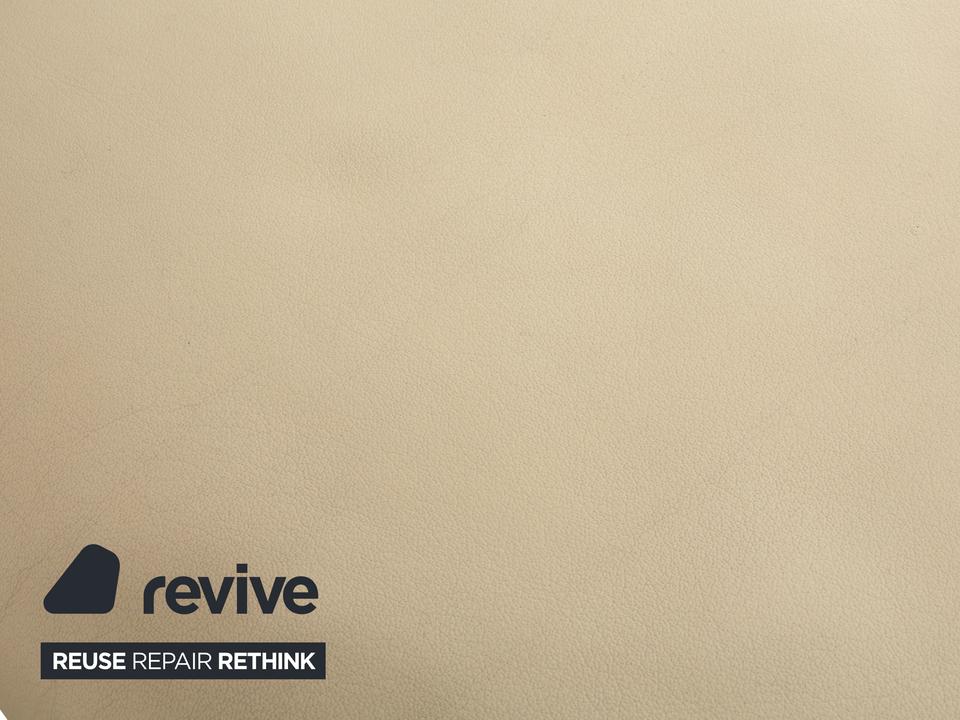 Rolf Benz 1600 Leder Hocker Creme Weiß – Bild 3