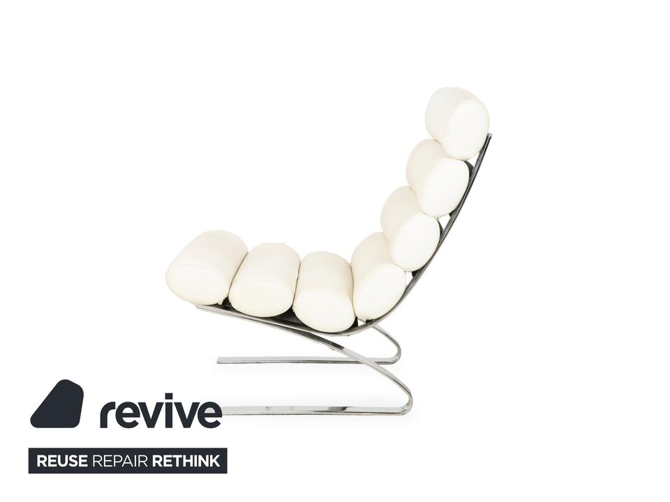 2x Cor Sinus Leder Sessel Freischwinger Creme Weiß inkl. Hocker – Bild 15