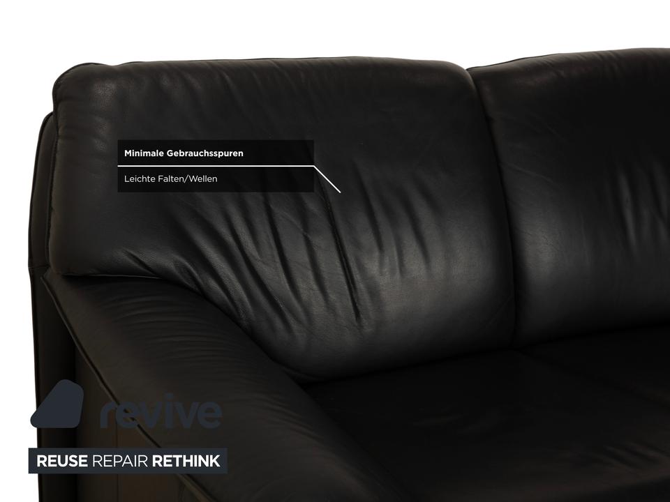 Laauser Atlanta Leder Zweisitzer Schwarz Sofa Couch – Bild 8
