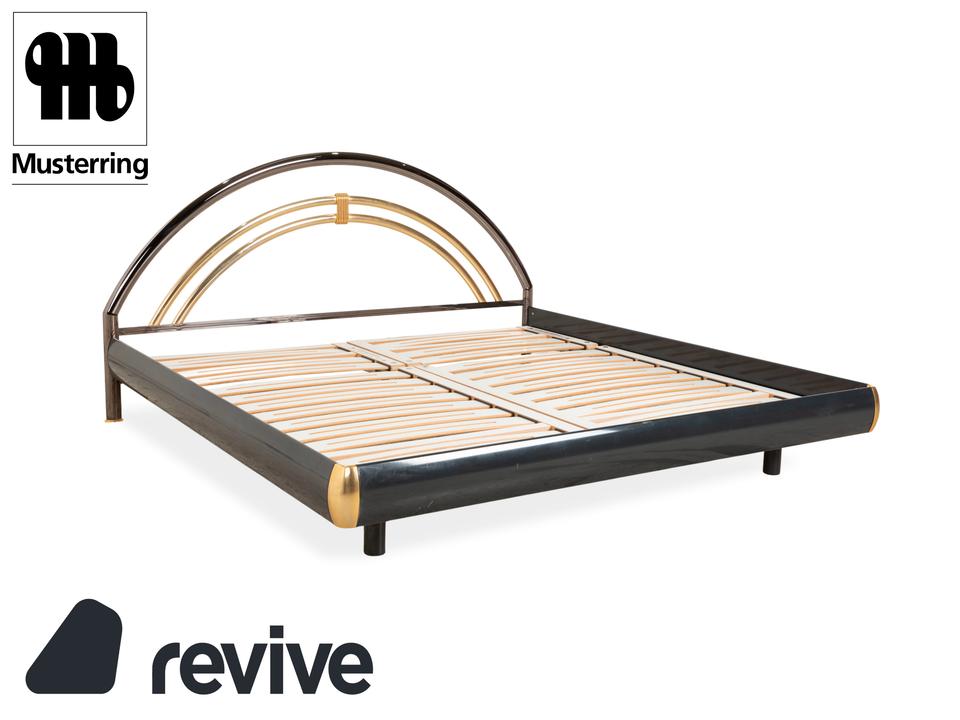 Musterring Doppelbett Metall mit Lattenrost schwarz gold