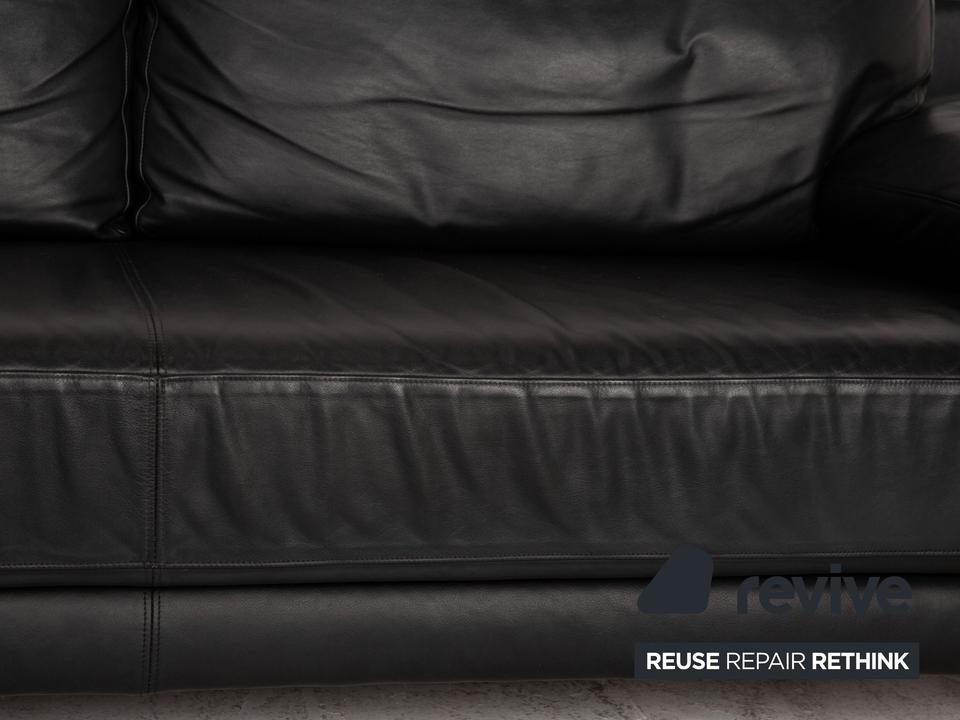 Rolf Benz 355 Leder Dreisitzer Schwarz Sofa Couch ✨ – Bild 3