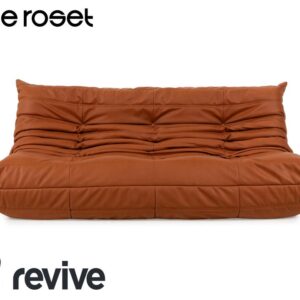 Ligne Roset Togo veganes Leder Dreisitzer Braun Cognac Neubezug ✨