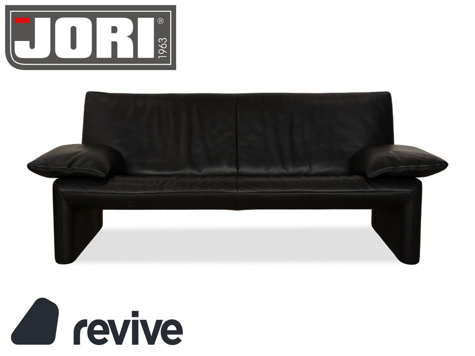 Jori Linea Leder Zweisitzer Schwarz manuelle Funktion Sofa Couch