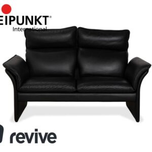 Dreipunkt Scala Leder Zweisitzer Schwarz Sofa Couch