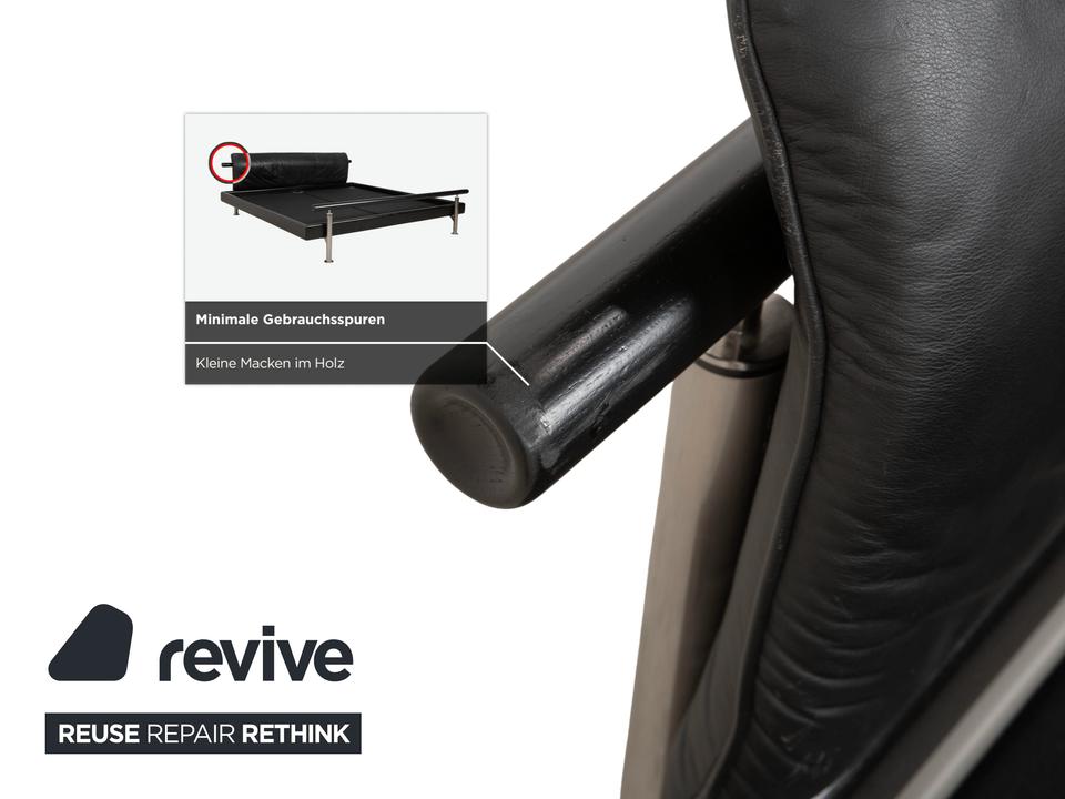 Möller Design Leder Holz Bett Schwarz Silber 200x200 – Bild 7