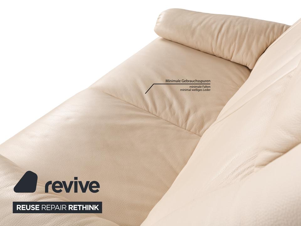 Willi Schillig Leder Zweisitzer Creme Sofa Couch manuelle – Bild 9