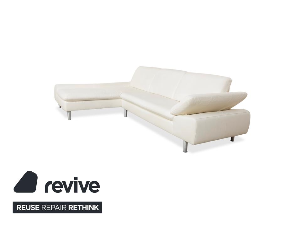 Willi Schillig Loop Leder Ecksofa Creme Sofa Couch manuelle – Bild 4