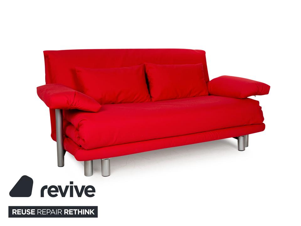 Ligne Roset Multy Stoff Dreisitzer Rot Schlaffunktion Neubezug ✨ – Bild 3